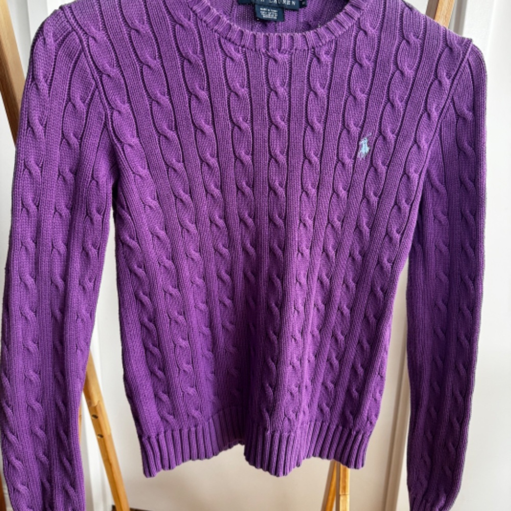 Ralph Lauren purple cable-knit sweater